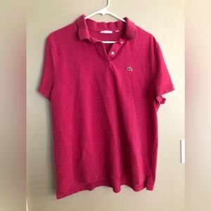 LACOSTE Raspberry Colored Polo Mens Shirt  Size M (50)